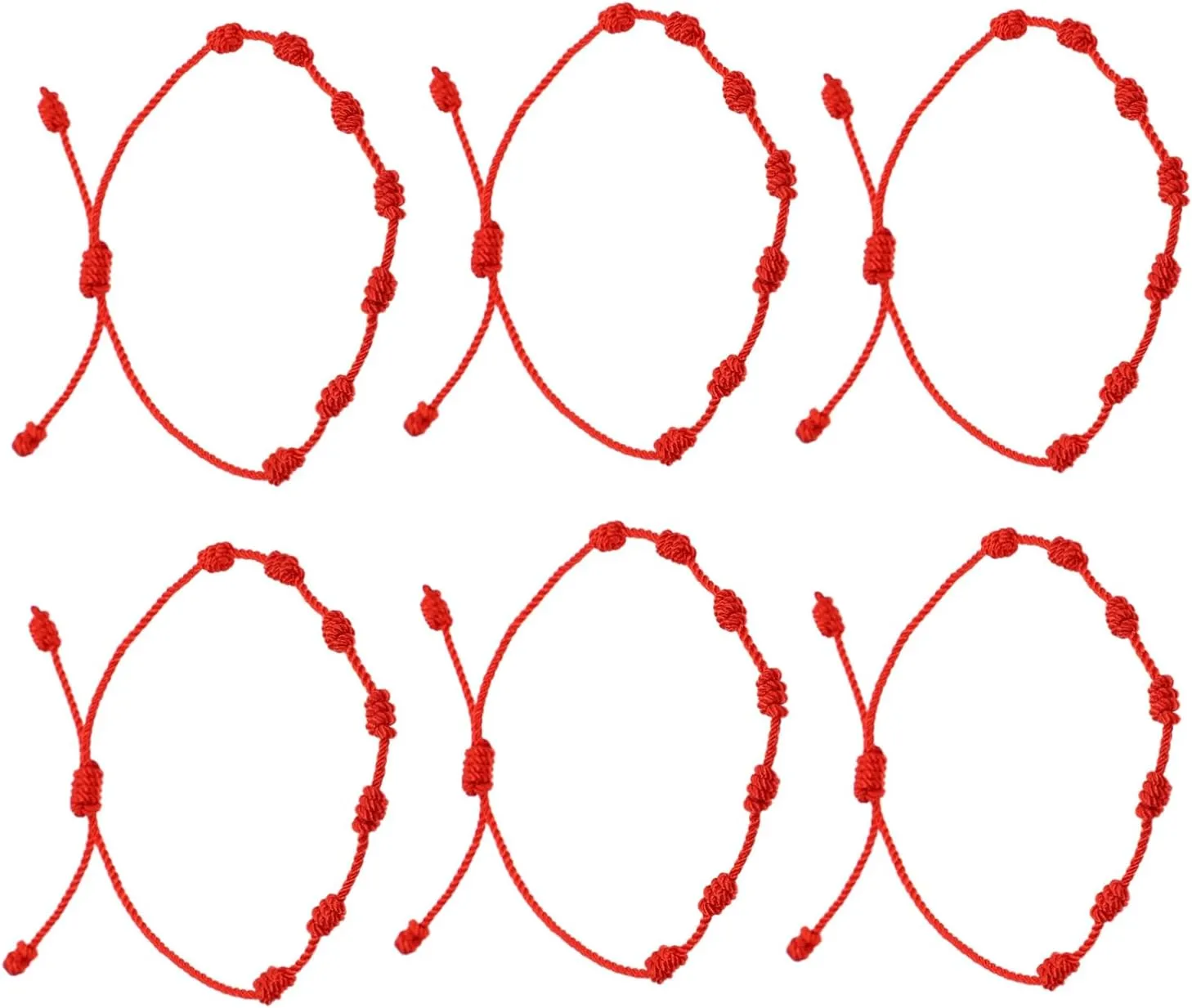 CLISPEED Red Braided Bracelet Adjustable Rope Knot Wristband Luck Bangle for Women