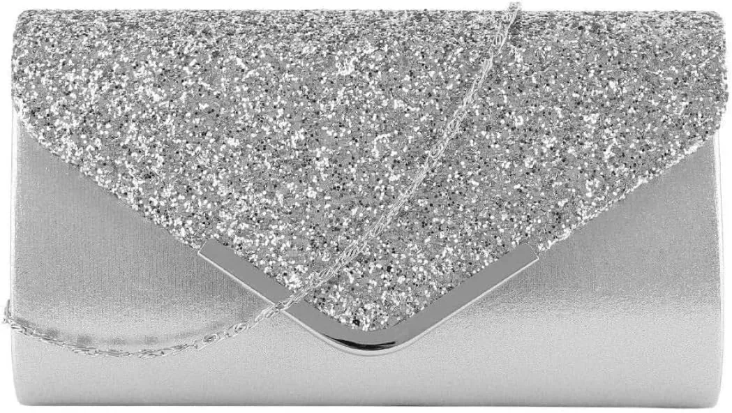 Clutch Bag, Women Evening Bag Glitter Clutch Purse Envelope Handbag Crossbody Bag for Party