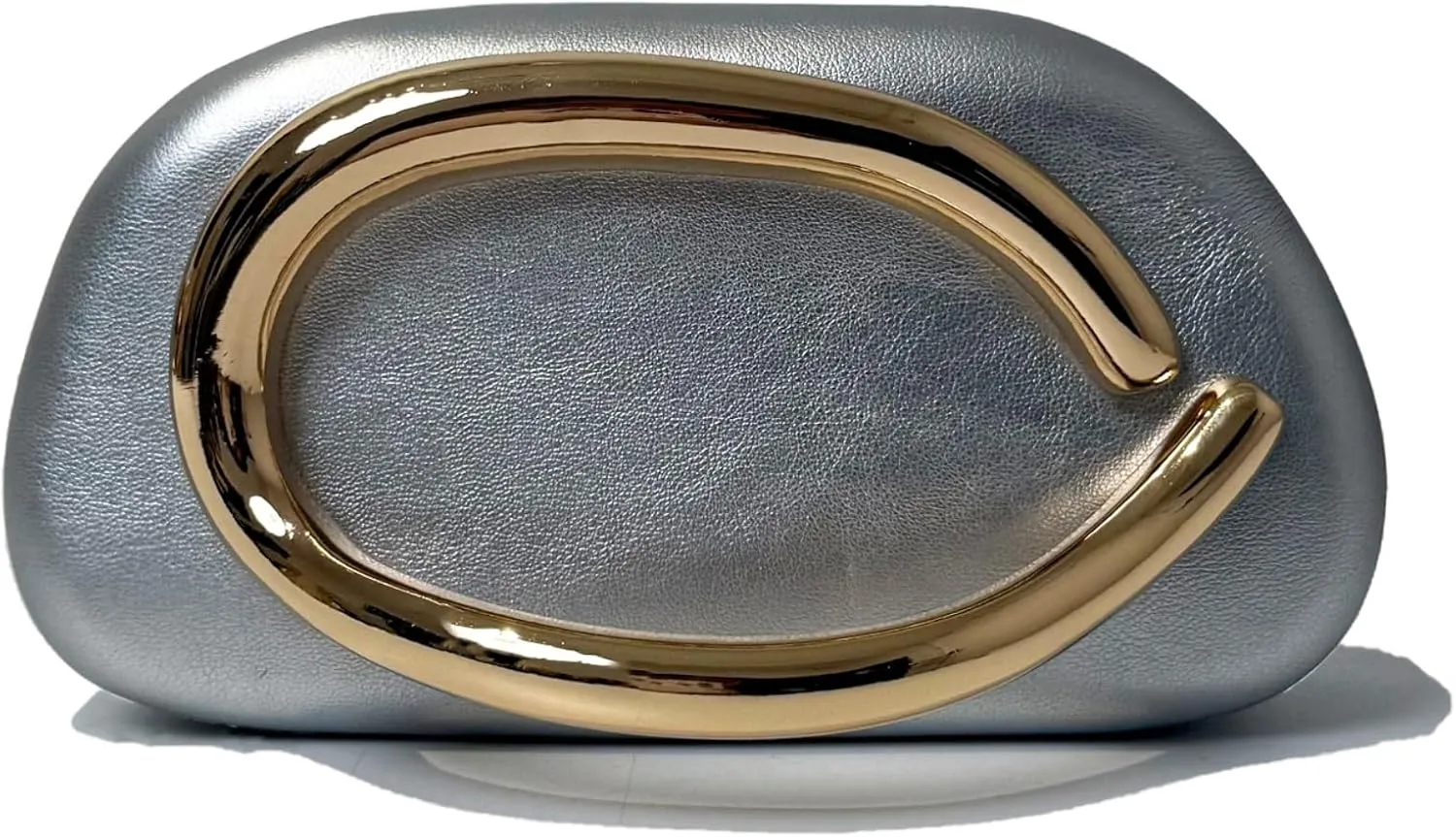 Clutch Evening Purse Golden Color Handle Chain Party Banquet Round Shoulder Handbag
