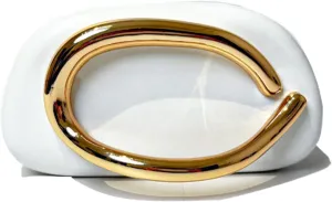 Clutch Evening Purse Golden Color Handle Chain Party Banquet Round Shoulder Handbag