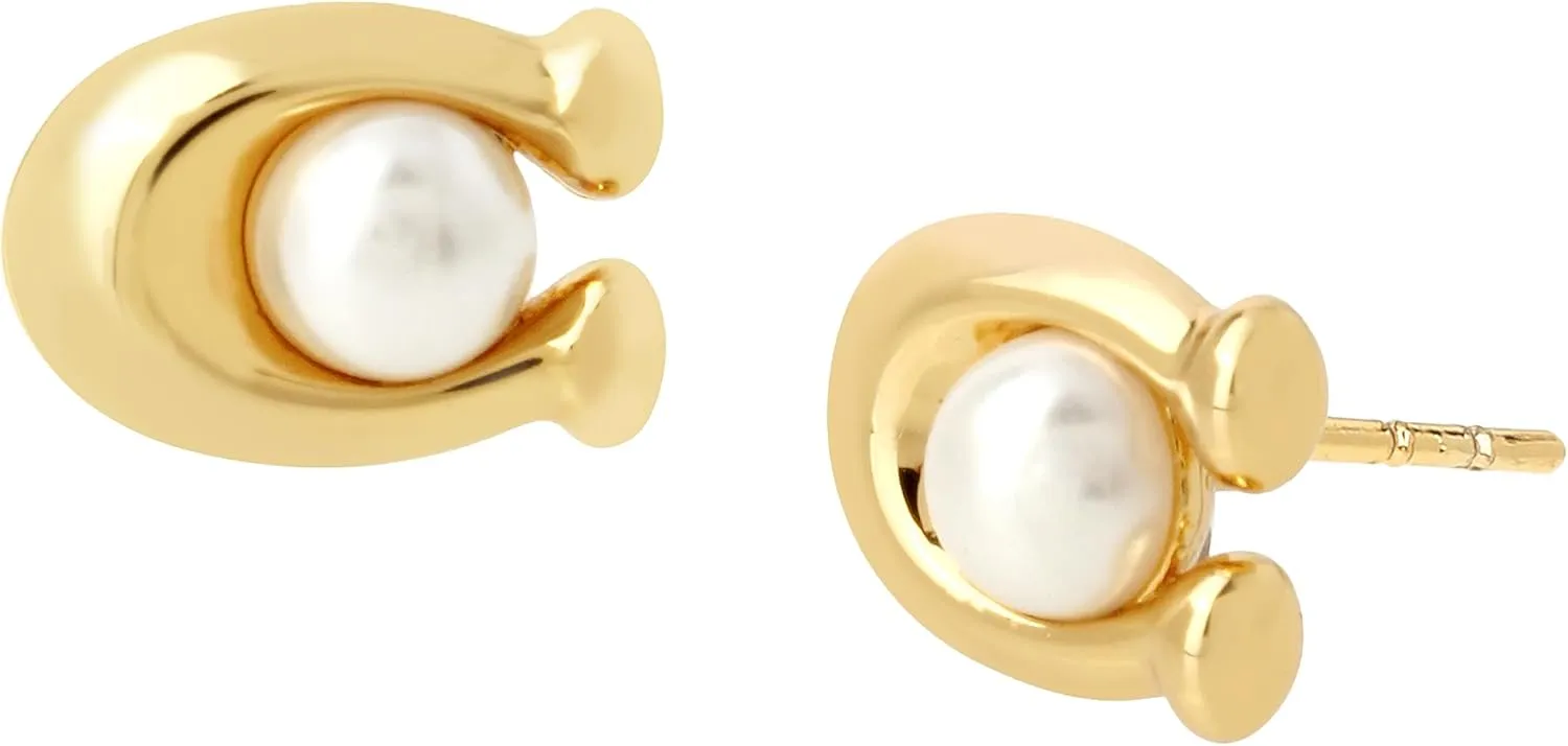 COACH Pearl C Stud Earrings