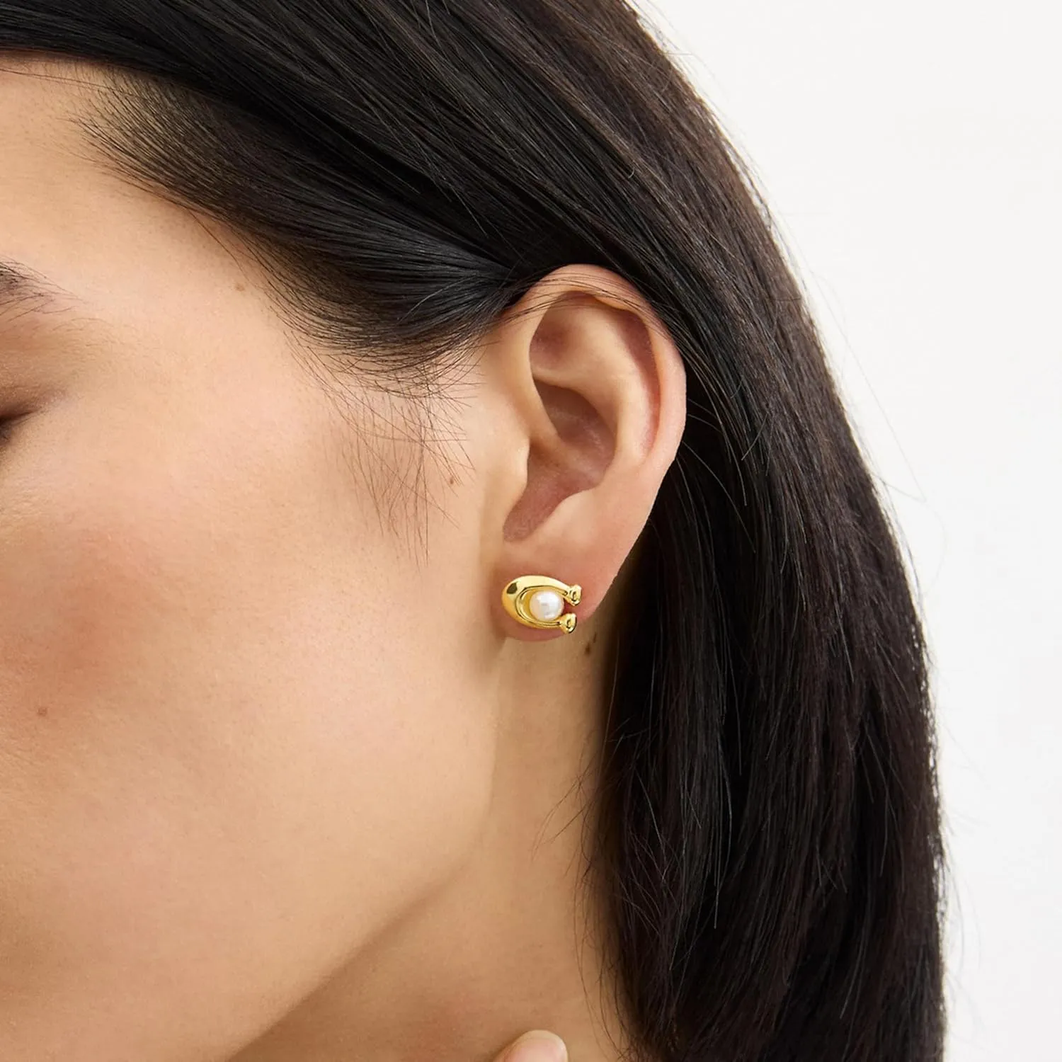 COACH Pearl C Stud Earrings