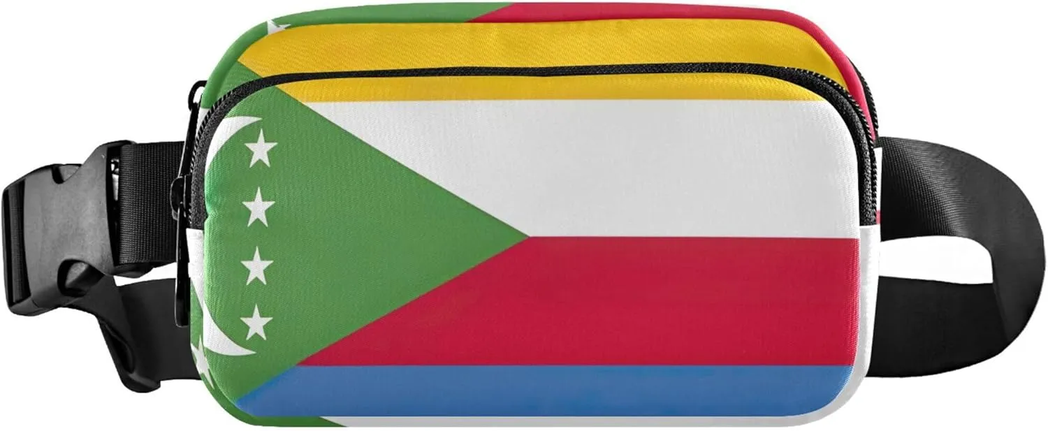 Comoros National Flag Fanny Packs for Women Waterproof Hip Bag Belt Purse Cute Travel Waist Bag