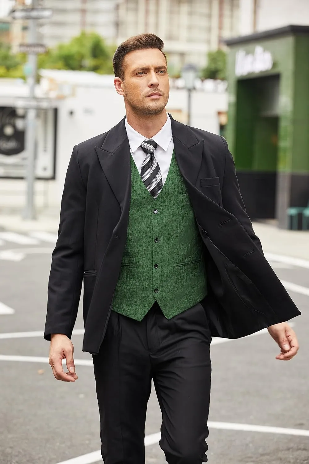 COOFANDY Men's Casual Business Vests Lightweight Waistcoat Slim Fit Suit Vest