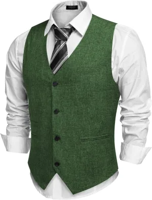 COOFANDY Men's Casual Business Vests Lightweight Waistcoat Slim Fit Suit Vest