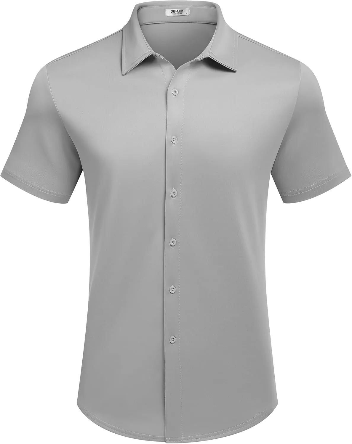 COOFANDY Mens Casual Wrinkle Free Shirts Short Sleeve Button Down Summer Stretch Dress Shirt
