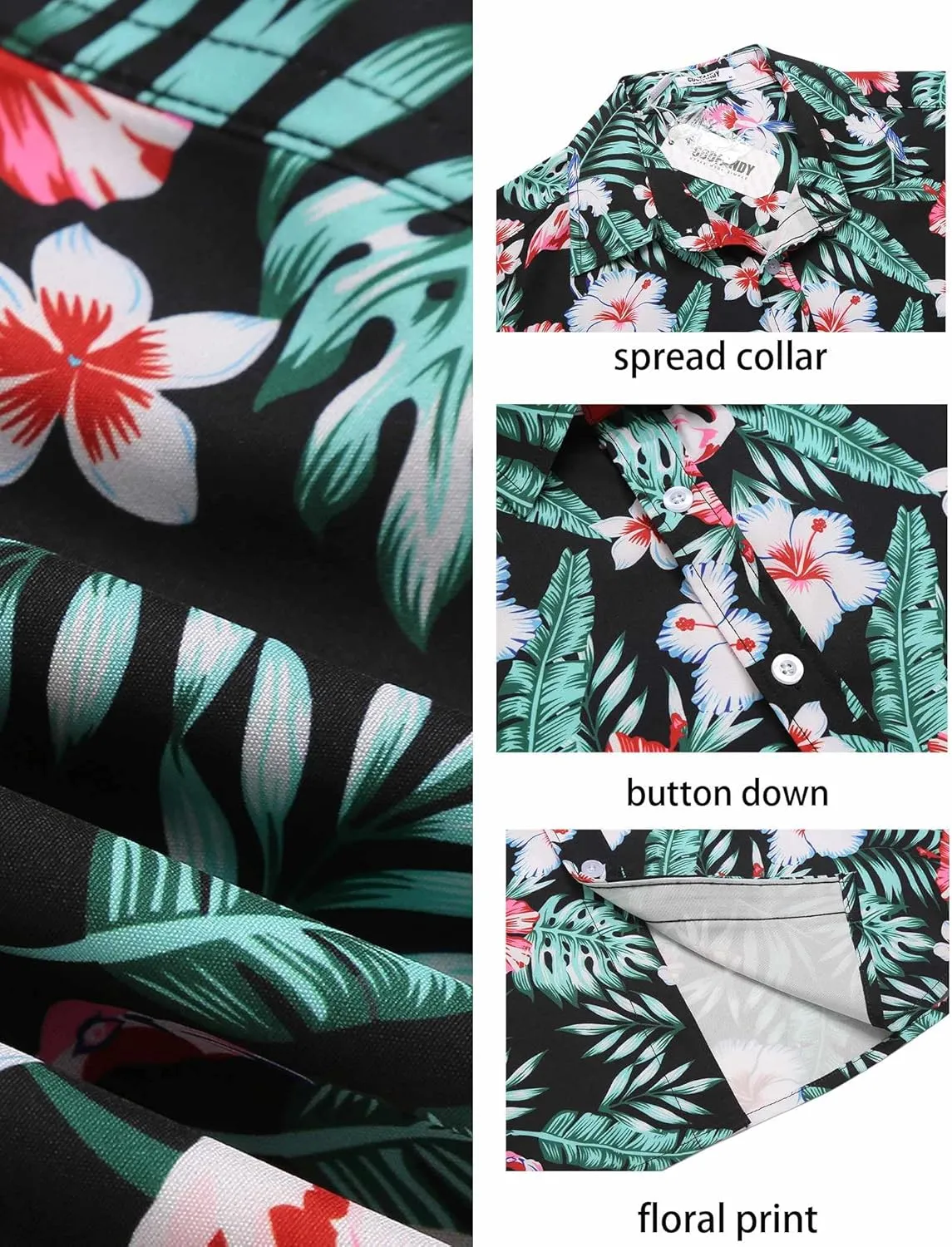 COOFANDY Mens Hawaiian Shirts Short Sleeve Casual Button Down Beach Vacation Summer Shirt