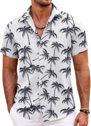 COOFANDY Mens Hawaiian Shirts Short Sleeve Casual Button Down Beach Vacation Summer Shirt