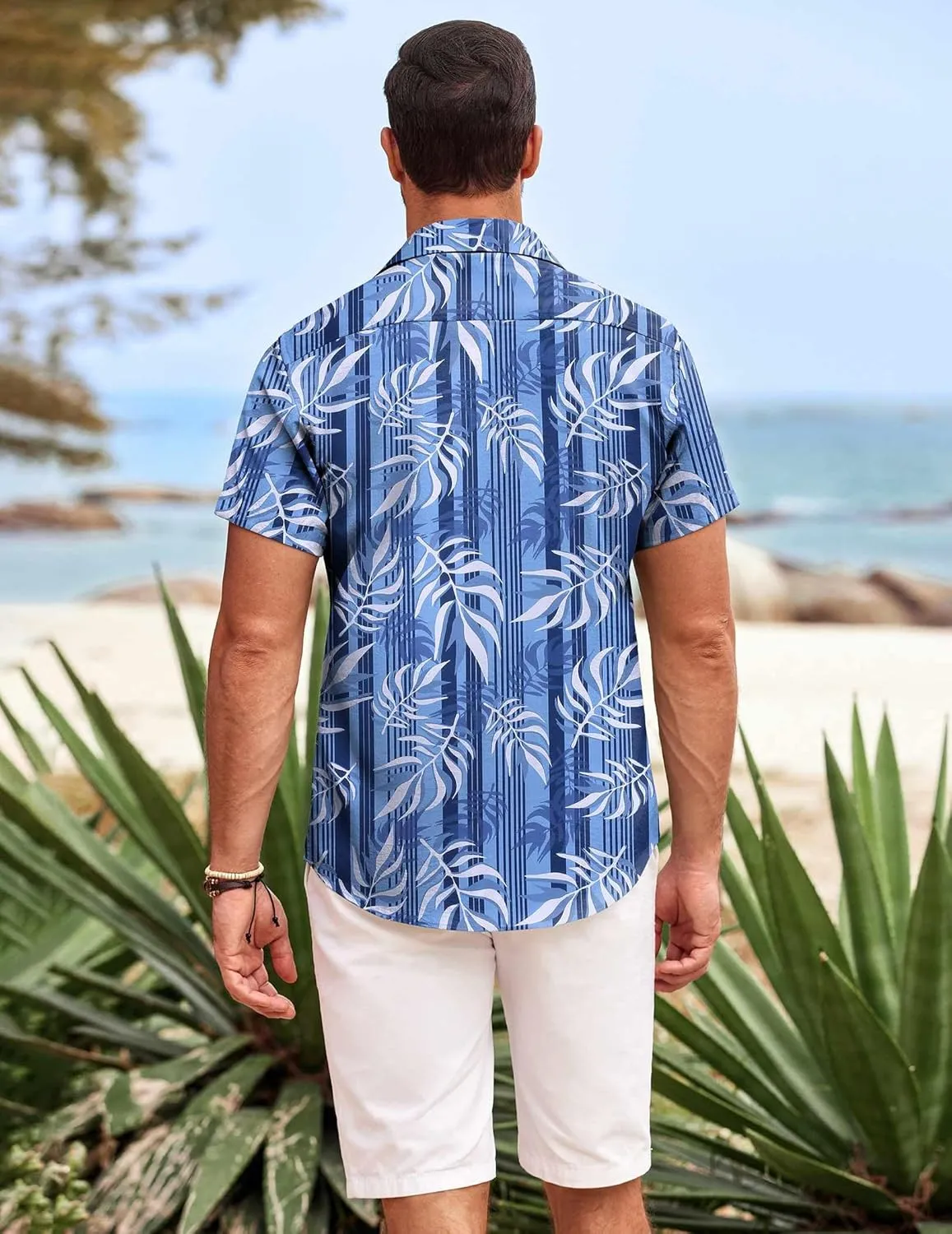 COOFANDY Mens Hawaiian Shirts Short Sleeve Casual Button Down Beach Vacation Summer Shirt