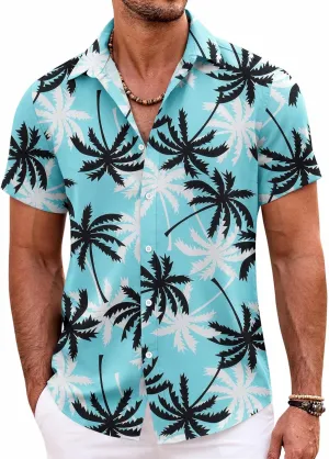 COOFANDY Mens Hawaiian Shirts Short Sleeve Casual Button Down Beach Vacation Summer Shirt