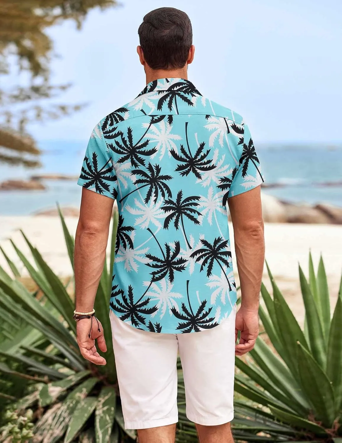 COOFANDY Mens Hawaiian Shirts Short Sleeve Casual Button Down Beach Vacation Summer Shirt