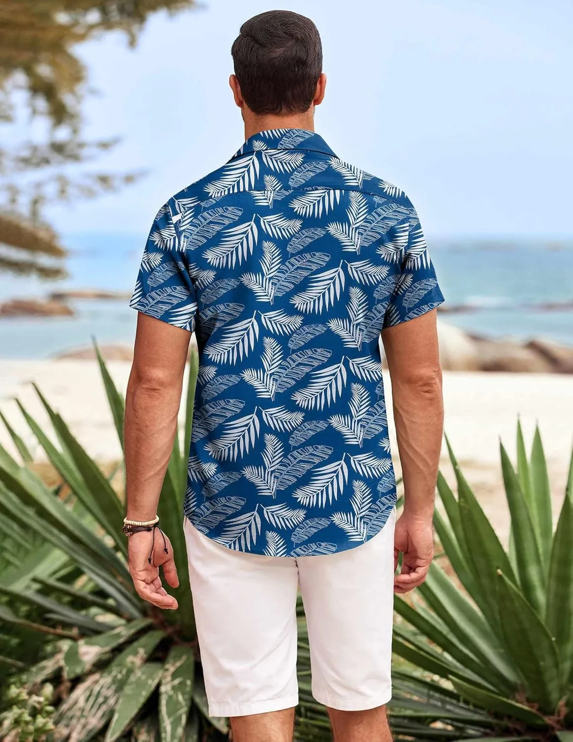 COOFANDY Mens Hawaiian Shirts Short Sleeve Casual Button Down Beach Vacation Summer Shirt