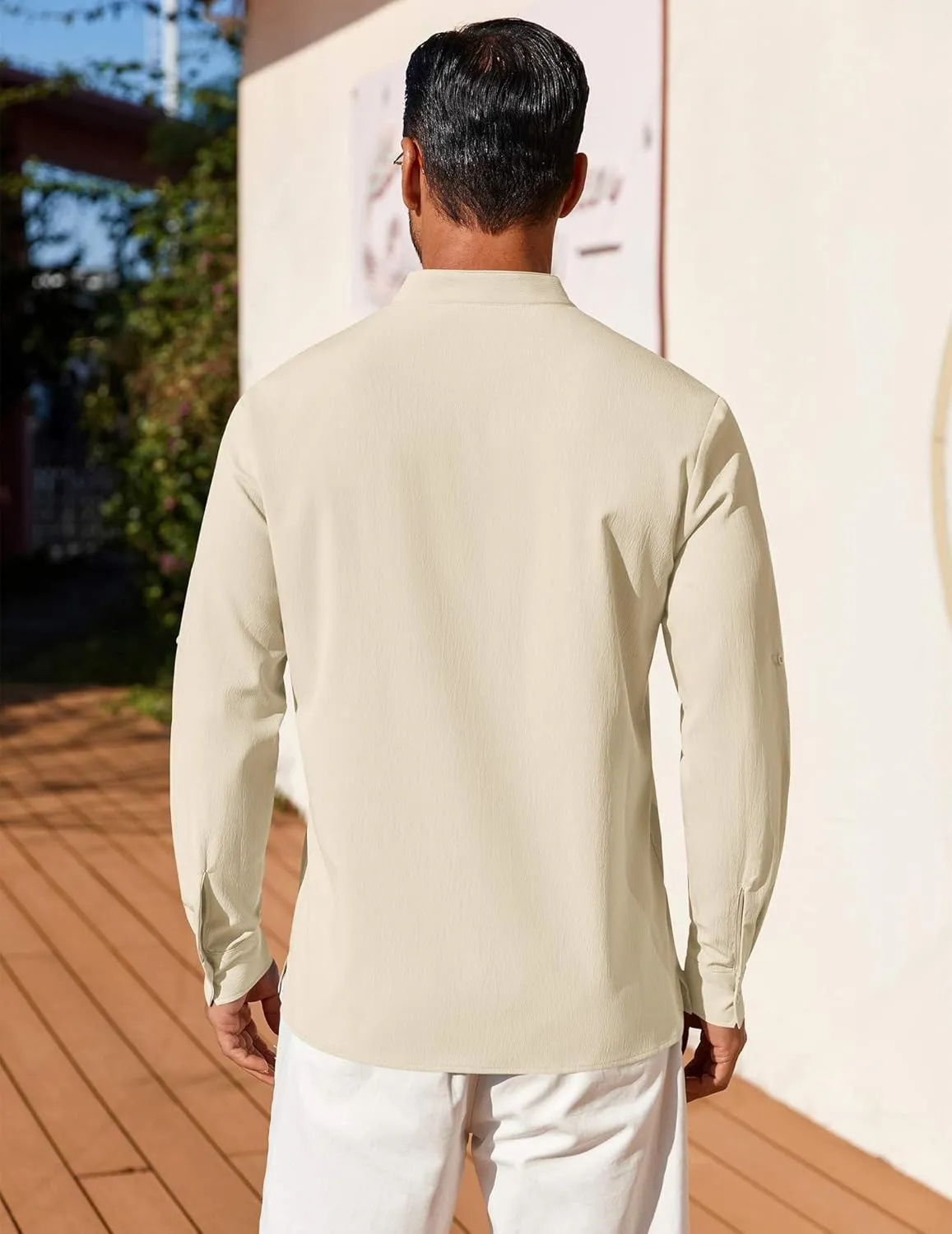 COOFANDY Men's Henley Shirt Long Sleeve Lightweight Casual T-Shirt Summer Beach Hippie Tee Shirt