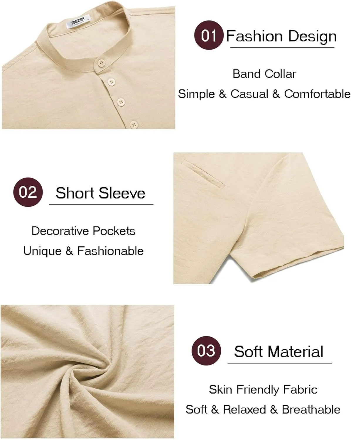 COOFANDY Men's Linen Sets 2 Piece Outfits Short Sleeve Henley Shirts and Shorts Summer Beach Yoga Pants Set