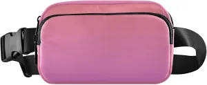 Coral Pink Orchid Gradient Fanny Packs Women Waterproof Hip Pack Belt Pouch Funky Travel Waist Pouch