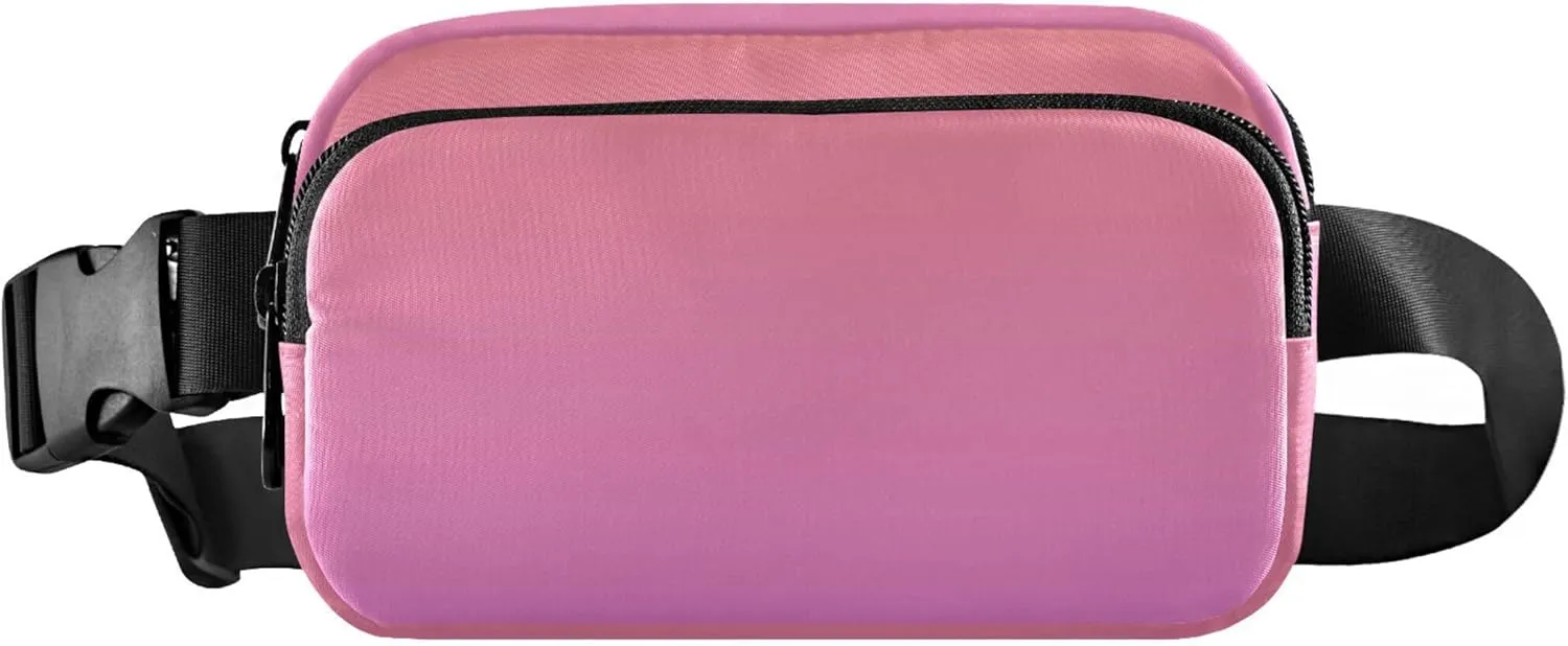 Coral Pink Orchid Gradient Fanny Packs Women Waterproof Hip Pack Belt Pouch Funky Travel Waist Pouch
