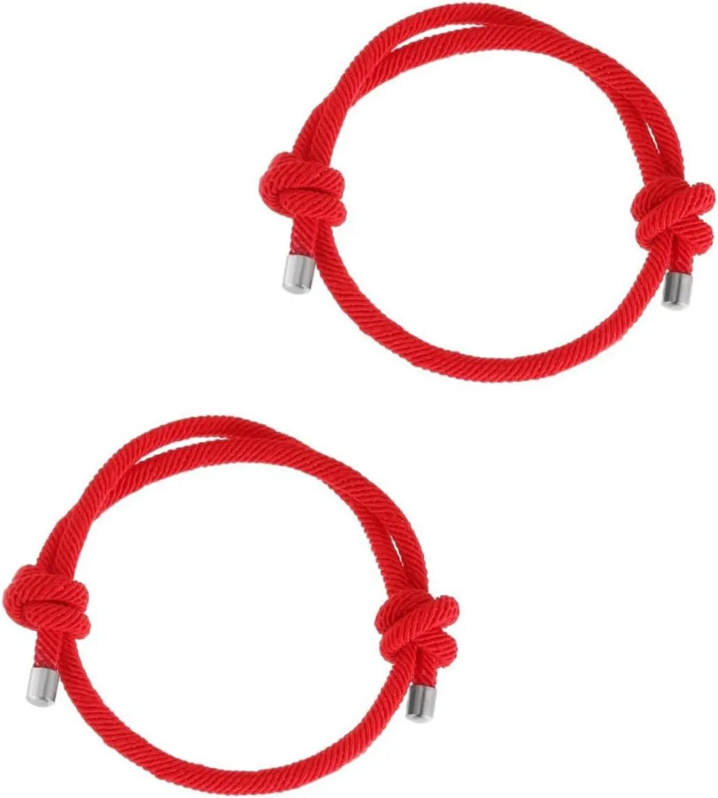 Cord Rope Bracelet Pair of Knot String Bracelets Red Rope Bangle for Couples Matching Jewelry