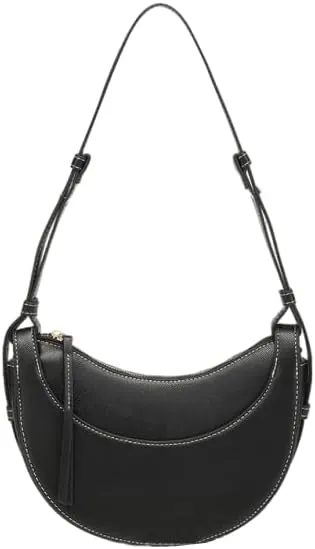 Crescent Hobo Bag for Women PU Leather Crossbody Shoulder Bag Elegant Handbags Satchel Work Bag