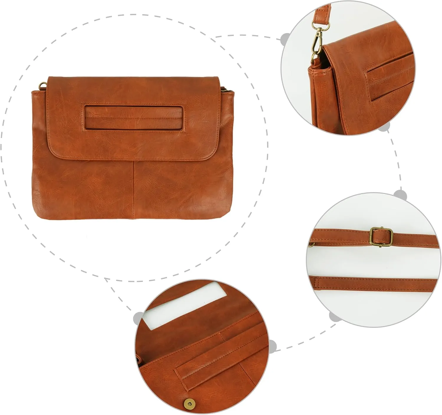 Crocodile Pattern Clutch Purse Oversized PU Leather Envelope Clutch Evening Handbag