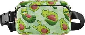 Custom Avocado Animals Cute Fanny Pack for Women Waterproof Belt Bags Hip Pack Pattern Crossbody Waist Pack