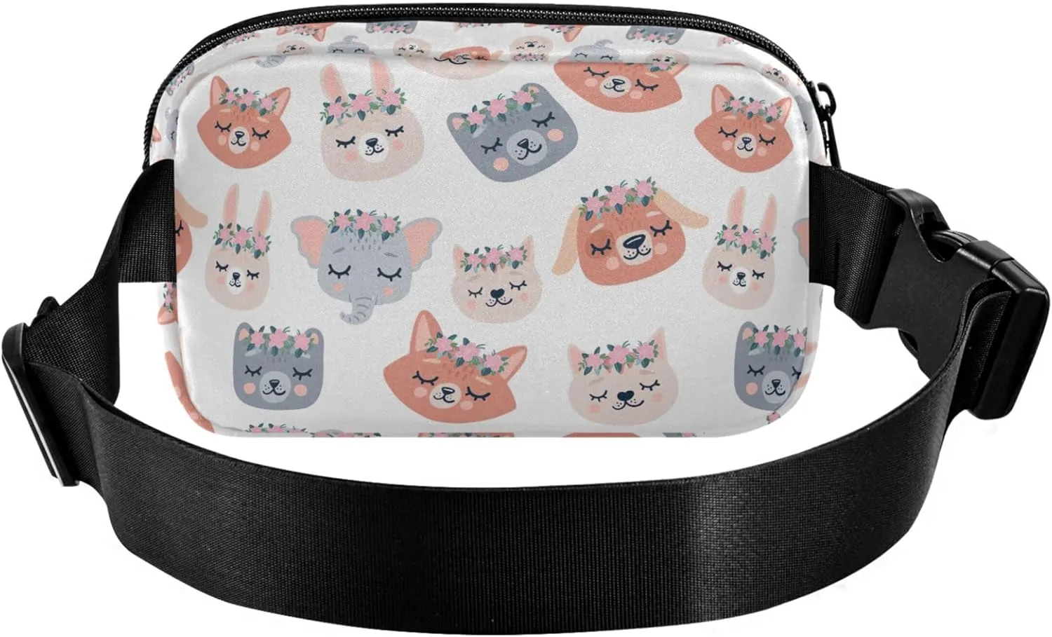 Cute Animals Floral Womens Fanny Pack Waterproof Hip Pack Belt Bag Festival Travel Waist Bag
