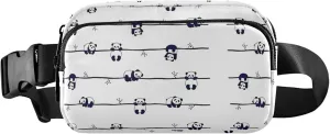 Cute Panda Black and White Women Fanny Packs Hip Pouch Belt Bag Waterproof Cartoon Cross Body Waist Pack
