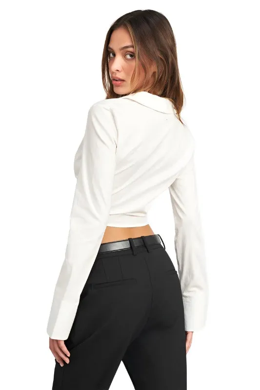 DEEP V NECK CROPPED TOP