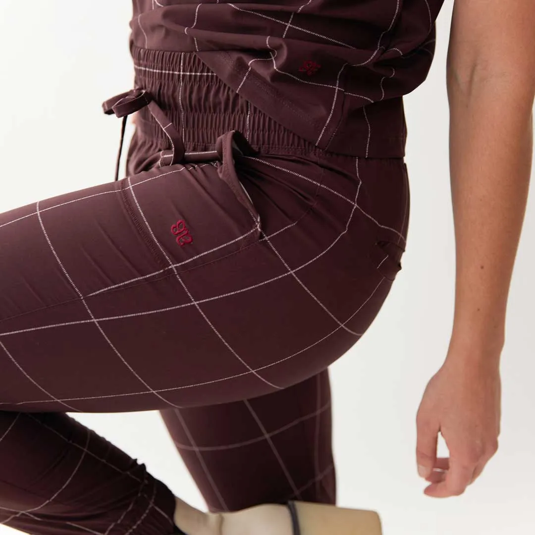 Destination Joggers, Maroon Windowpane