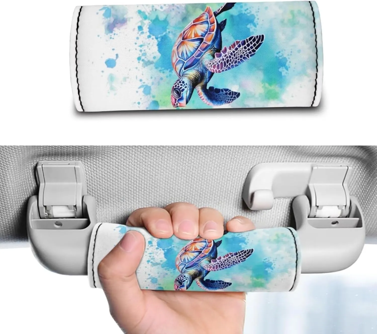 DISNIMO Boho Sea Turtle Luggage Handle Covers for Suitcase,Neoprene Luggage Handle Wrap Handle Grip Luggage Identifier for Travel Bag Luggage Suitcase Set 2 Pcs