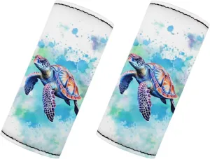 DISNIMO Boho Sea Turtle Luggage Handle Covers for Suitcase,Neoprene Luggage Handle Wrap Handle Grip Luggage Identifier for Travel Bag Luggage Suitcase Set 2 Pcs