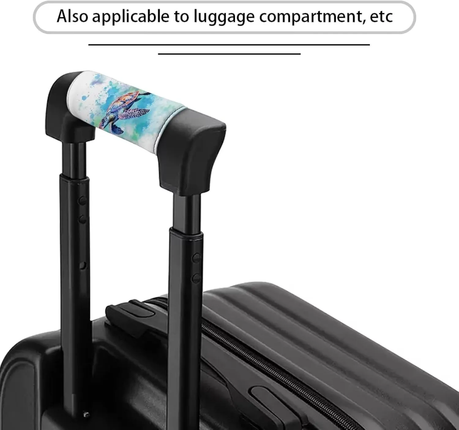 DISNIMO Boho Sea Turtle Luggage Handle Covers for Suitcase,Neoprene Luggage Handle Wrap Handle Grip Luggage Identifier for Travel Bag Luggage Suitcase Set 2 Pcs