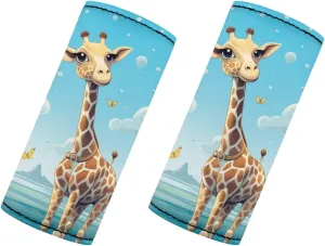 DISNIMO Giraffe Luggage Handle Wrap for Suitcase Identifier Travel Bag Wraps,2 Pack Luggage ID Tags Door Handle Protection Sleeve Cover for Women Girls Travel Accessories