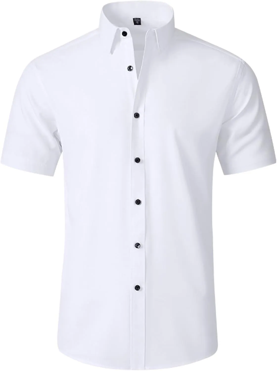 Dress Shirts for Men,Men's Summer Short Sleeve Button Down Business Work Blouses Regular Fit Wrinkle-Resistant Shirt White