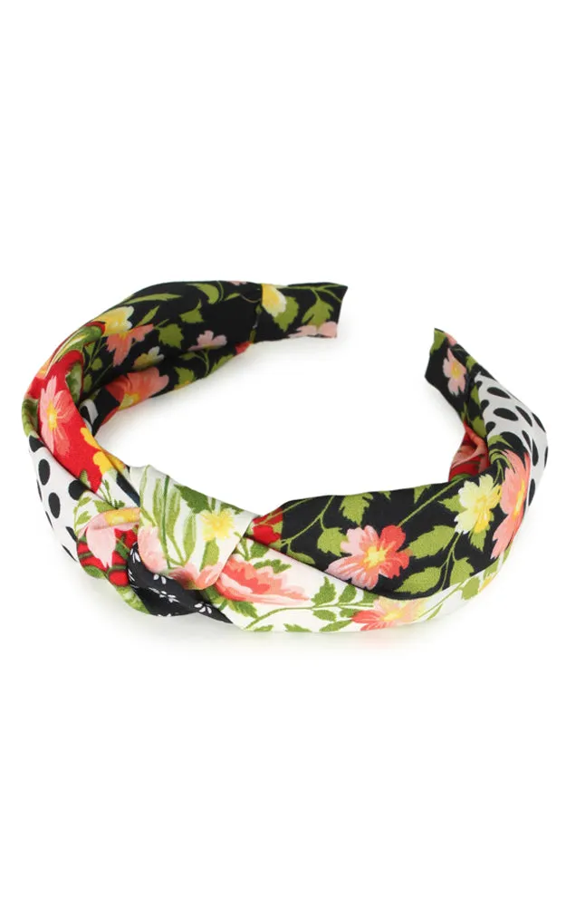 EHB10124 Patchwork Print Pattern Knotted Headband 12pcs Pack