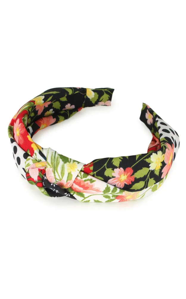 EHB10124 Patchwork Print Pattern Knotted Headband 12pcs Pack