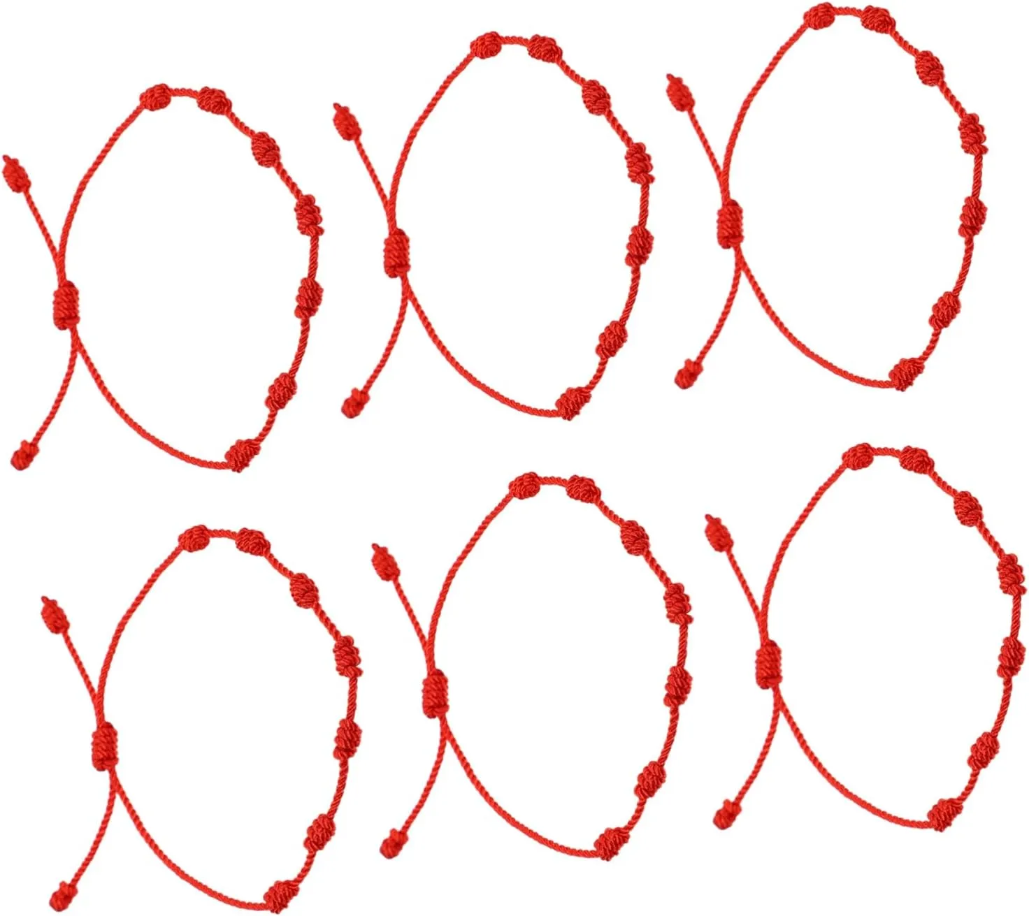 Elegant Adjustable Rope Wristband Red String Knot Bracelet Handmade Luck Bangle for New Year