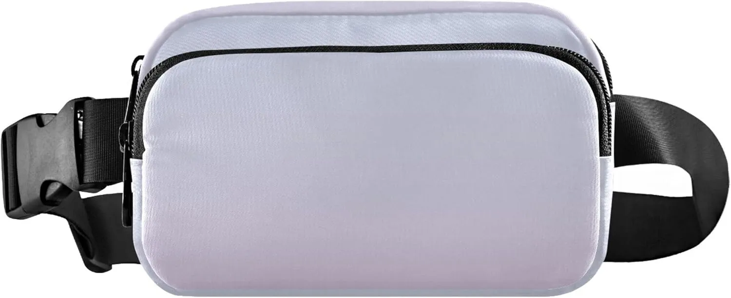 Elegant Blue Thistle Gradient Waterproof Fanny Packs Women Large Hip Belt Bag Trendy Cross Body Waist Purse