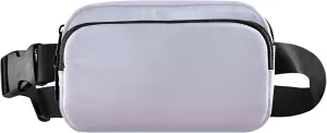 Elegant Blue Thistle Gradient Waterproof Fanny Packs Women Large Hip Belt Bag Trendy Cross Body Waist Purse