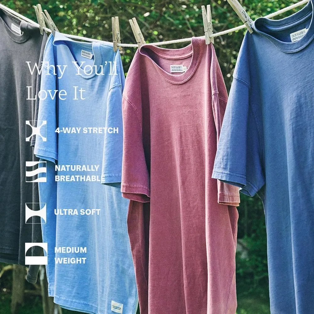 Fair Harbor The Saltaire Tee  Men's Everyday T-Shirt  Breathable, Ultrasoft, Vintage-Washed Fabric