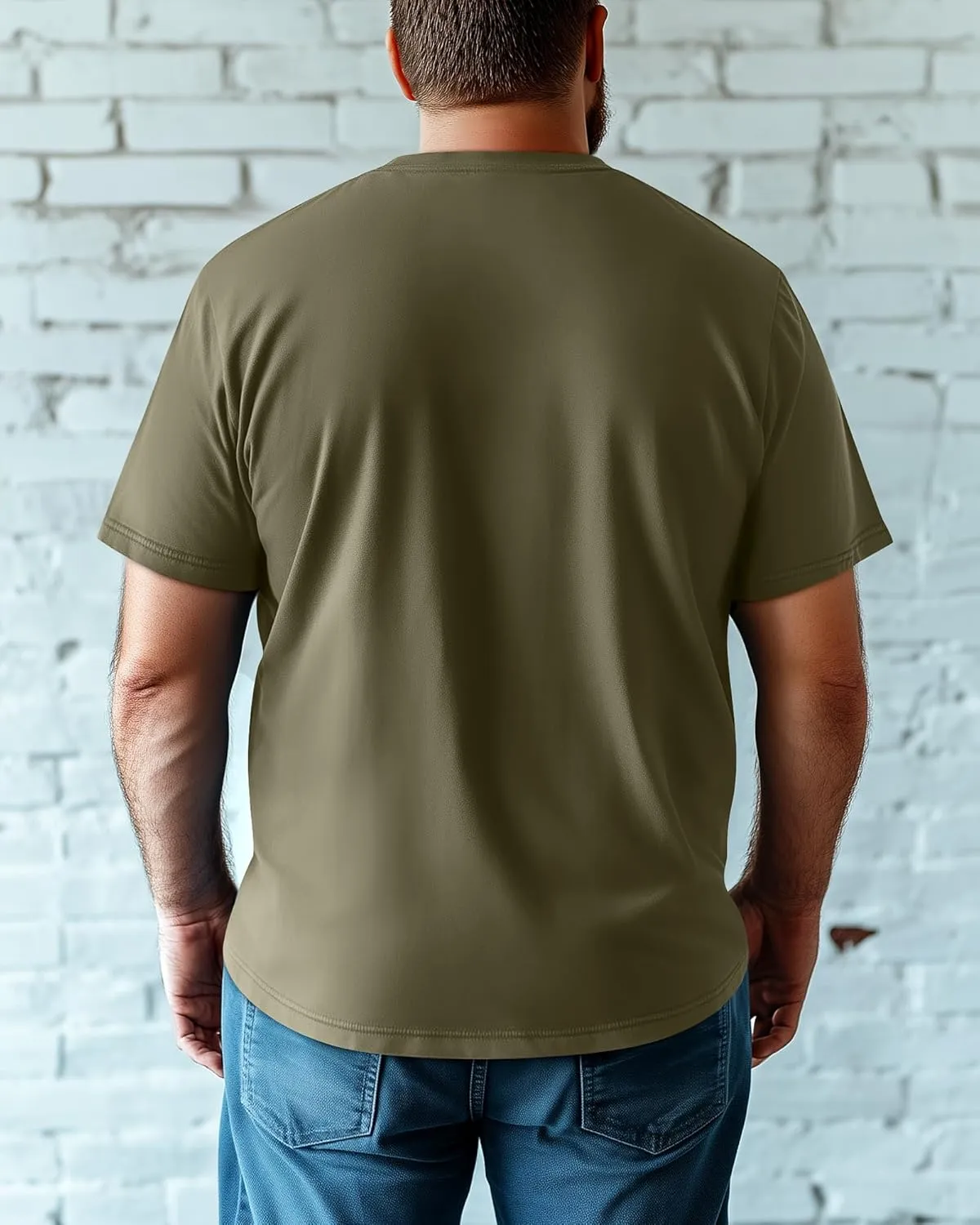 Ficerd 3 Pack Men's V Neck T Shirts Short Sleeve Plus Size Tee Loose Casual Top Cotton Basic Oversized Shirts with Pocket