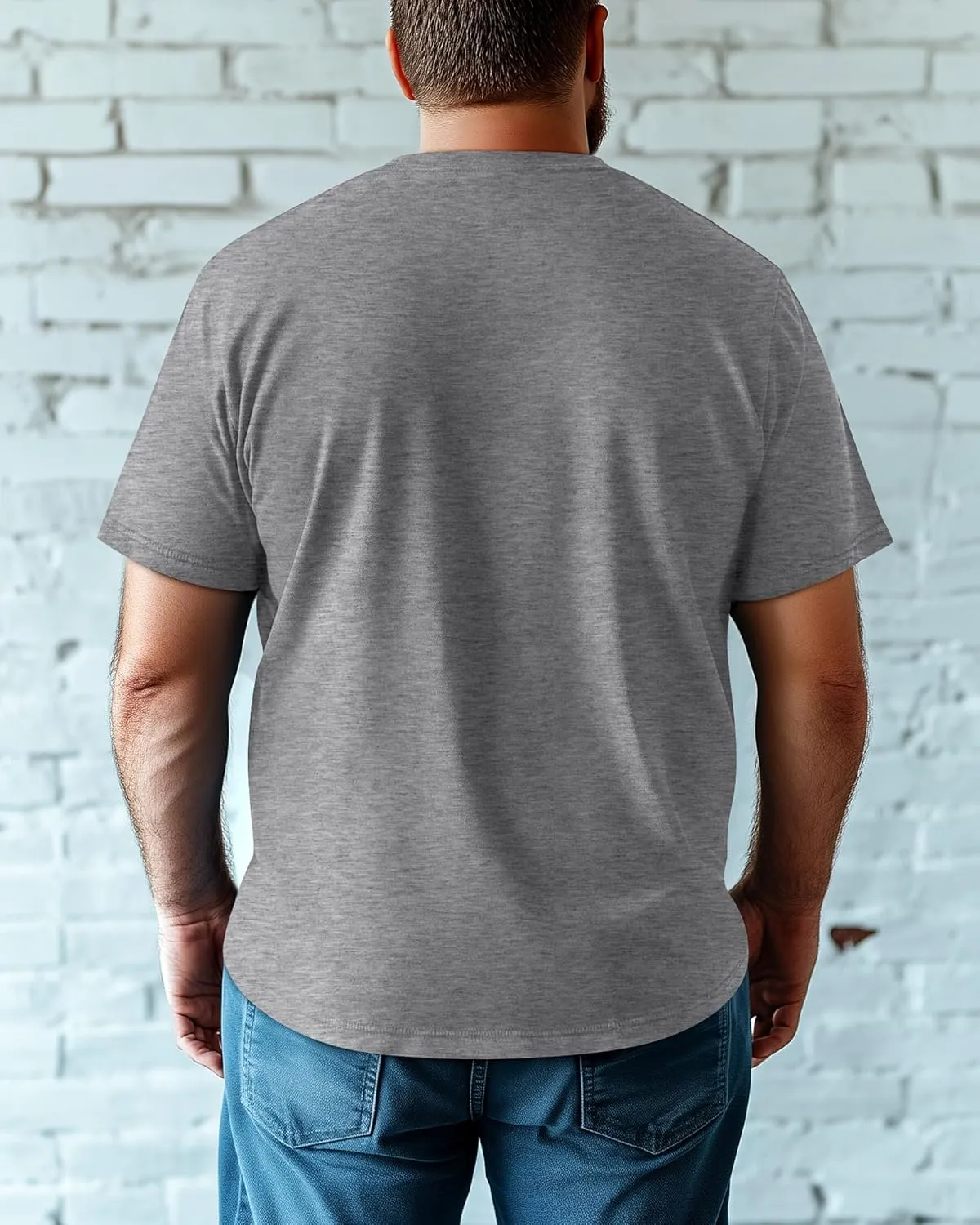 Ficerd 3 Pack Men's V Neck T Shirts Short Sleeve Plus Size Tee Loose Casual Top Cotton Basic Oversized Shirts with Pocket
