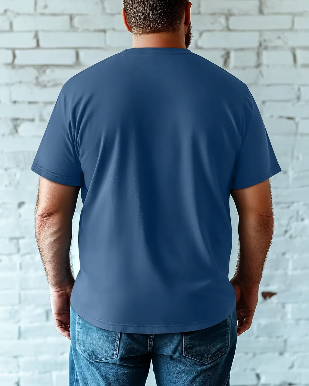 Ficerd 3 Pack Men's V Neck T Shirts Short Sleeve Plus Size Tee Loose Casual Top Cotton Basic Oversized Shirts with Pocket
