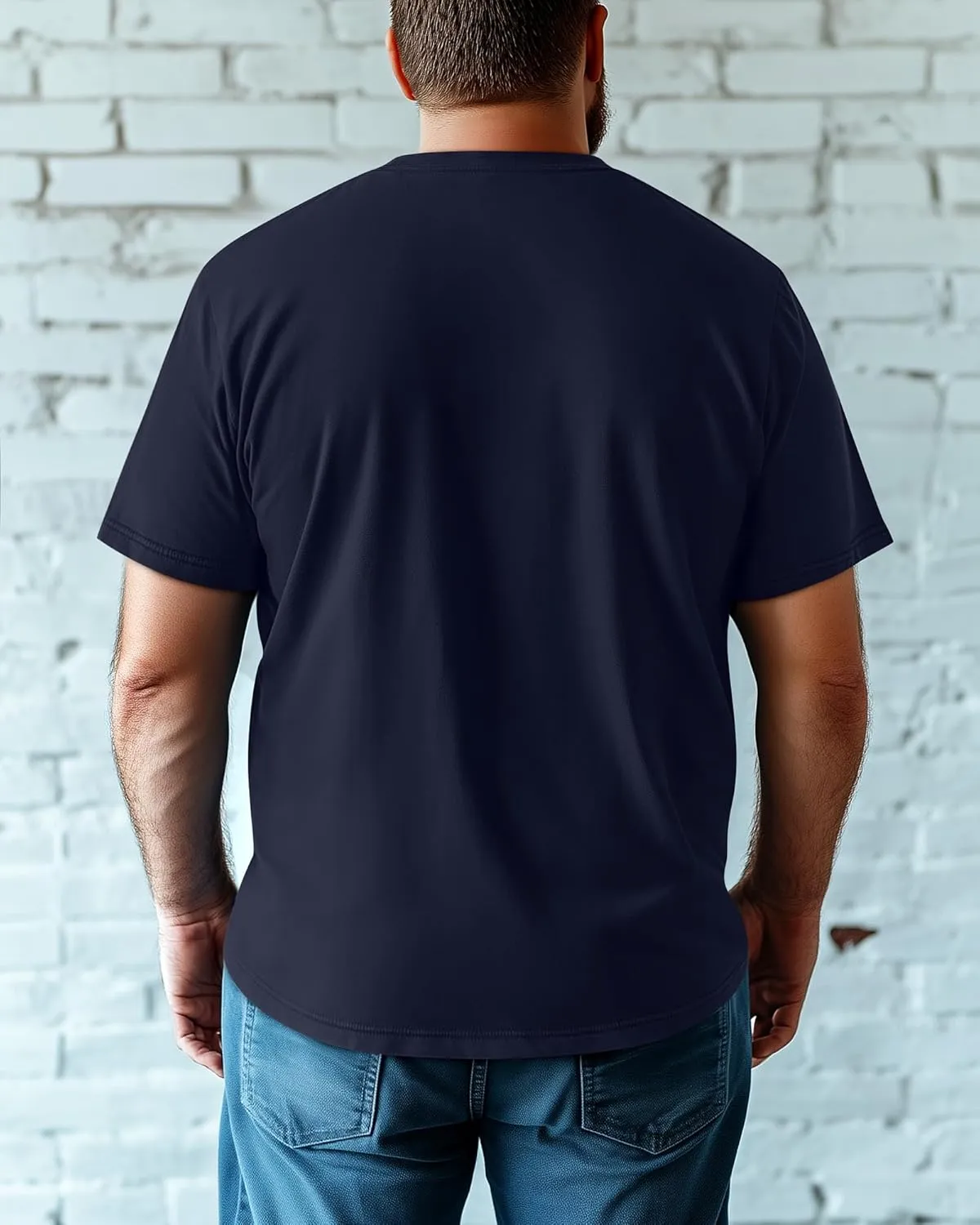 Ficerd 3 Pack Men's V Neck T Shirts Short Sleeve Plus Size Tee Loose Casual Top Cotton Basic Oversized Shirts with Pocket