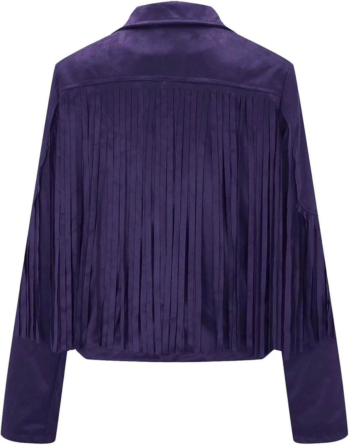 Firzero Tassels Coat Women Faux Suede Jacket Long Sleeve Fringe Jackets Motorcycle Moto Biker Short Open Front Cardigan 2024