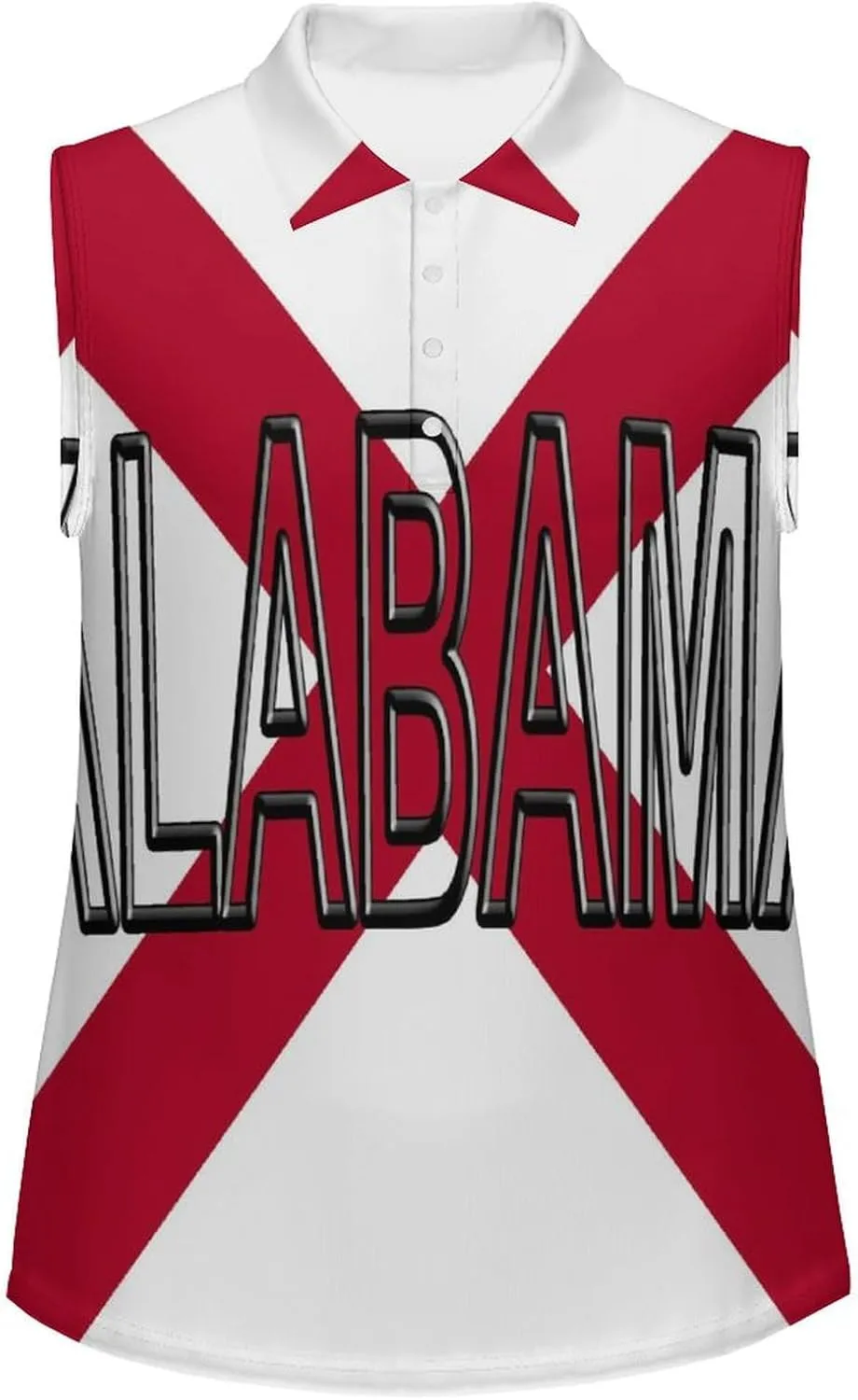 Flag of Alabama State Women's Sleeveless Golf Polo Shirts Athletic Tank Tops