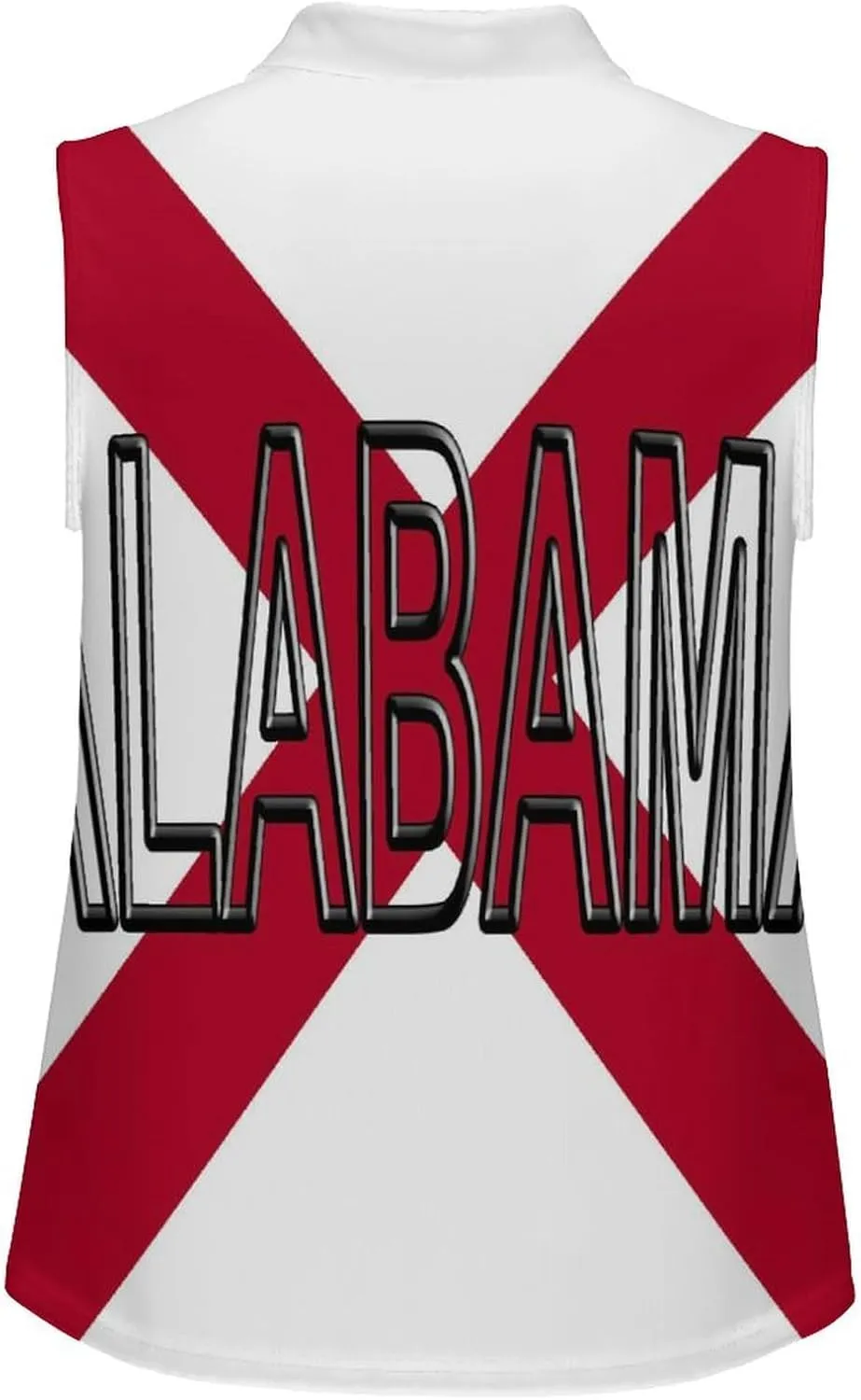Flag of Alabama State Women's Sleeveless Golf Polo Shirts Athletic Tank Tops
