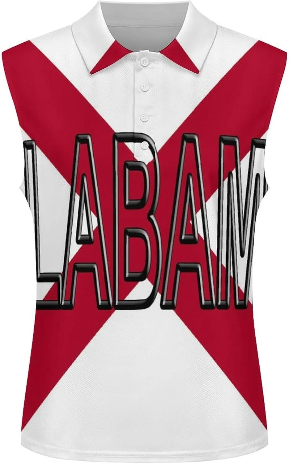 Flag of Alabama State Women's Sleeveless Golf Polo Shirts Athletic Tank Tops