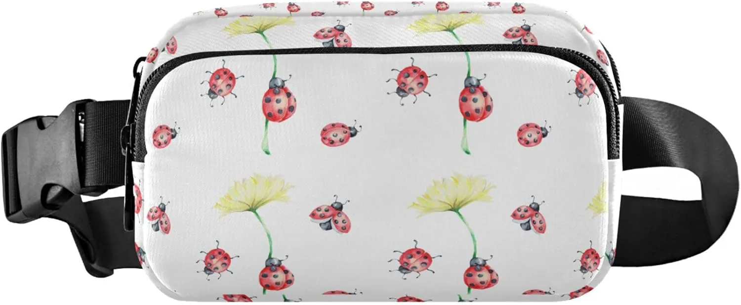 Flowers Lady Bird Animal Fanny Packs Women Colorful Belt Bag Hip Pack Waterproof Travel Waist Pouch