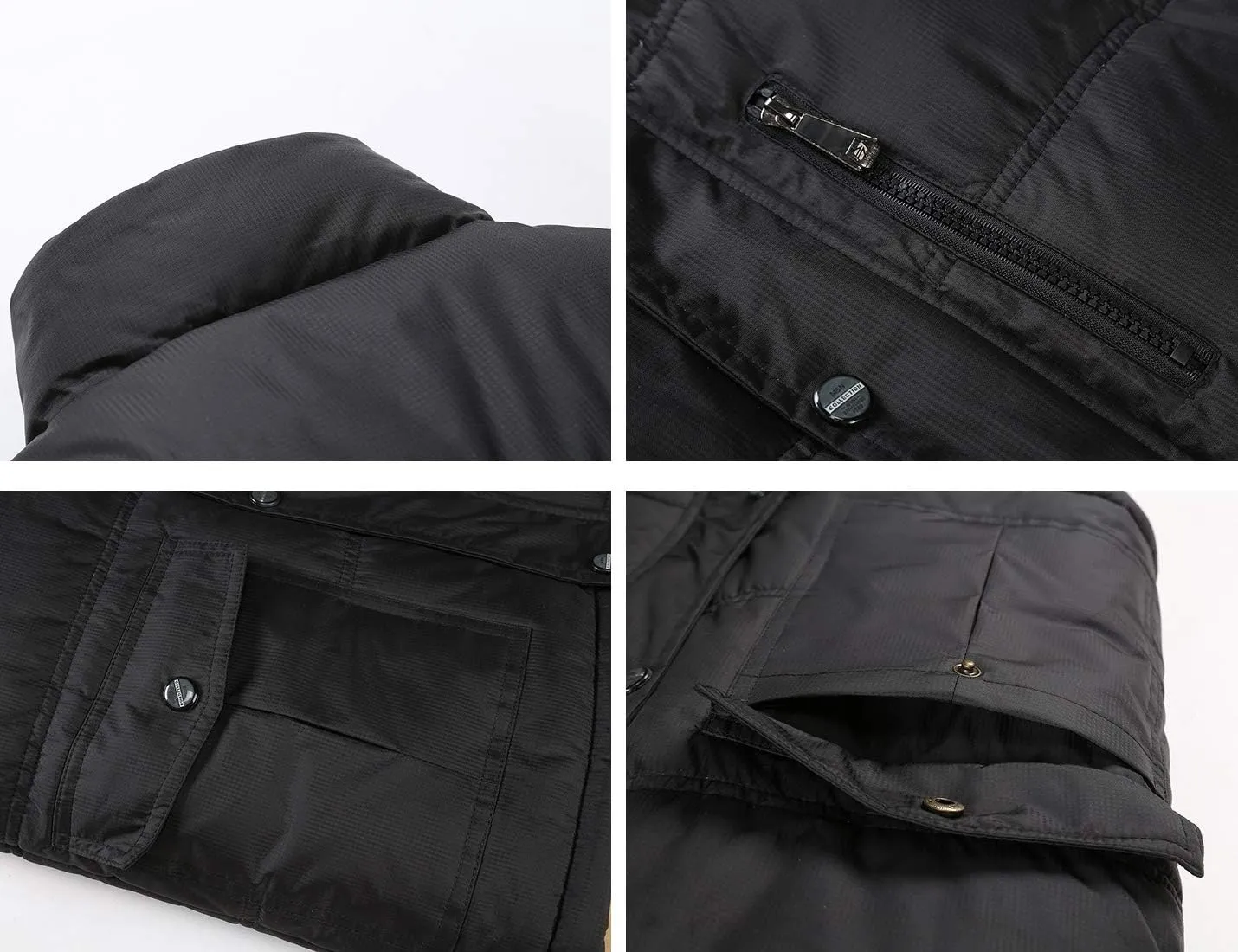 Flygo Men's Winter Warm Outdoor Padded Puffer Vest Thick Fleece Lined Sleeveless Jacket