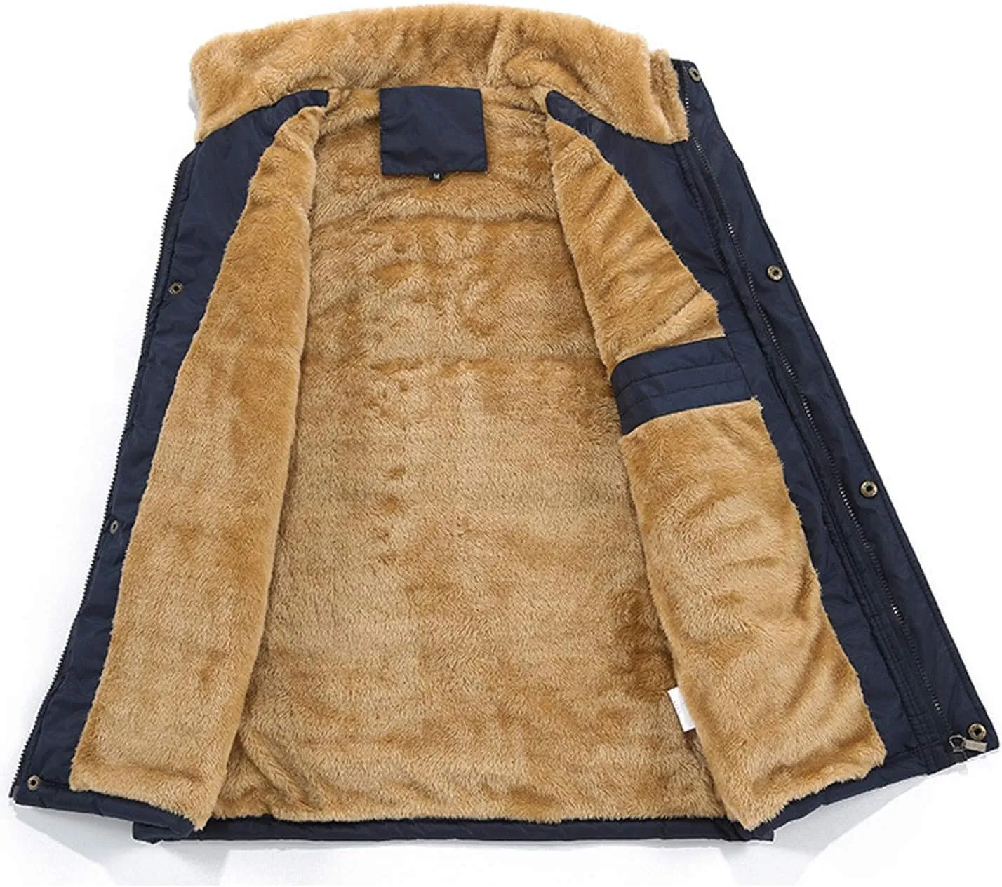 Flygo Men's Winter Warm Outdoor Padded Puffer Vest Thick Fleece Lined Sleeveless Jacket